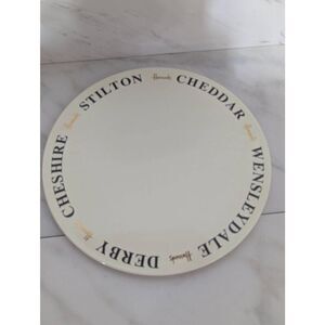 Harrods Vintage 90's Cream Color Black Letters Cheese Plate Kitchenware